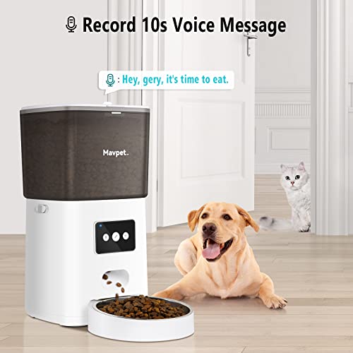  6L Automatic Cat Feeder, 2.4G WiFi Smart Dry Food Dispenser, Detachable Pet Feeder With Two Stainless Steel Bowls & Meal Splitter, APP Control, 10s Voice Recording, Up To 15 Meals Per Day