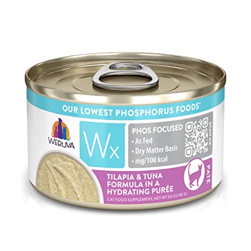  Weruva Wx Phos Focused, Tilapia & Tuna Formula In A Hydrating Purée, 3oz Can (Pack Of 12)
