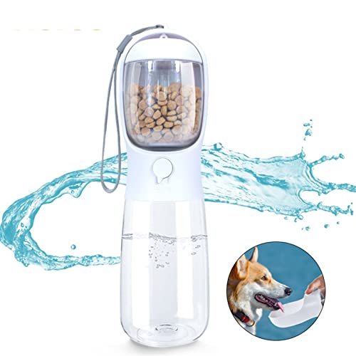  AACARB Cat Water Dispenser, Dog Water Bottle Portable Feeding Travel Pet Drinker Outdoor Cat Dog Drinking 550ml (Size : White)