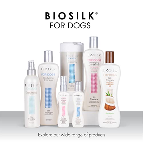  BioSilk For Dogs Silk Therapy Detangling Shampoo And Conditioner Bundle, 12 Fl Oz Each | Matted Hair Dog Detangler, Dog Detangling Shampoo & Conditioner | Sulfate And Paraben Free, Made In The USA