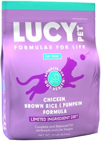  Lucy Pet Products Pet Chicken, Brown Rice & Pumpkin, LID Cat Food 4lb