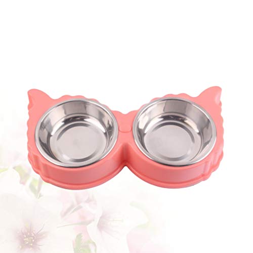  POPETPOP Portable Dog Bowl Portable Dog Bowl Puppy Dog Food Pet Feeder Stainless Steel Double Bowl Food Water Feeding Basin Tray For Pet Dog Cat () Portable Dog Bowl Metal Dog Bowls Metal Dog Bowls