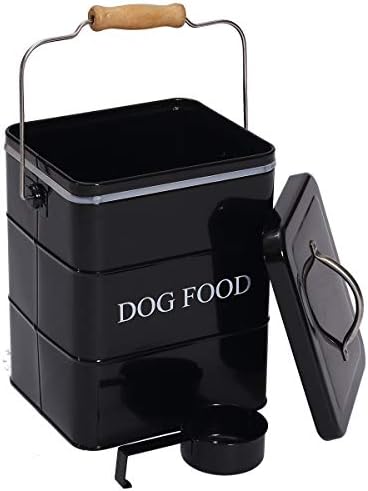  Dog Food Treat Storage Container With Lid Scoop Included - Perfect Farmhouse Dog Food Bin For Kitchen Countertop, Shelf, Decoration Home - Dog Food - White