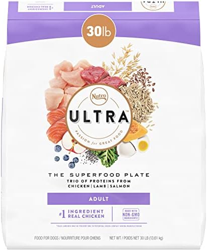  NUTRO ULTRA Adult High Protein Natural Dry Dog Food With A Trio Of Proteins From Chicken, Lamb And Salmon, 15 Lb. Bag