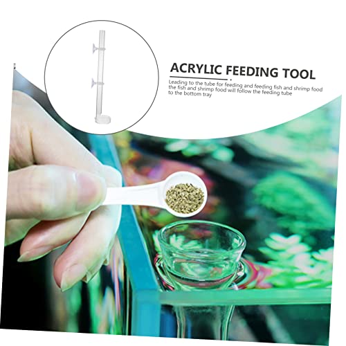  NOGRAX 1 Set Fish Tank Feeding Tube Clear Glass Clear Tray Auto Feeder Fish Feeder Tube Water Food Dish Acrylic Shrimp Feeding Tube Fish Feeding Supply Feeding Tube With Sucker Automatic Feeder (Colo