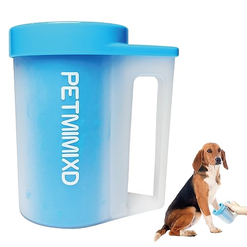  PETMIMIXD Dog Paw Cleaner For Dogs,Dog Paw Washer With Handle,Mudbuster Portable Pet Paw Cleaner, Medium, Blue