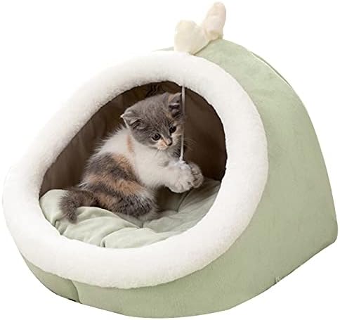  JENPECH Cat Bed Cave For Indoor Cats - Soft Cute Small Cat Bed Warm Pet Basket Kitten Lounger Cushion For Home - Small Pet Bed That Serves As A Cat Cave, Cat Condo