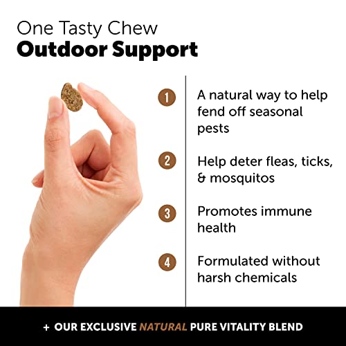  Pet Honesty Flea & Tick Support Supplement - Flea And Tick Soft Chew For Dogs, No Harsh Chemicals, Natural Way To Enjoy The Outdoors - Hickory Bacon (90 Count)