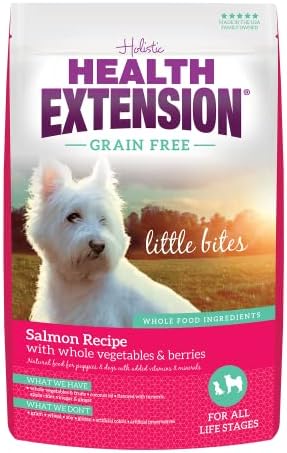  Health Extension Little Bites Dry Dog Food, Natural Food With Vitamins & Minerals, Suitable For All Puppies, Grain Free Buffalo & Whitefish Recipe With Whole Vegetable & Berries (10 Pound / 4.5 Kg)