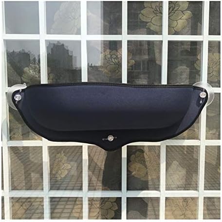  YangYan Cat Window Hammock With Strong Suction Cups Pet Kitty Hanging Sleeping Bed Comfortable Warm Ferret Cage Cat Shelf Seat Beds (Color : Black)