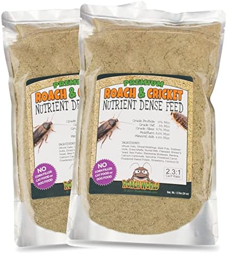 Roach World Premium Roach Chow For Dubia & Crickets With Super Foods - Ca:P Balanced (24oz)