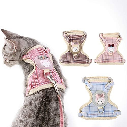  XxiaoTHAWxe Pet Leash Traction Rope, Pet Nylon Mesh Harness Leash Collar Clothes Vest Cat Kitten Cord Traction Rope For Walking Training Running - Blue L