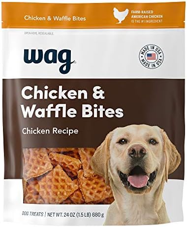  Amazon Brand - Wag Dog Treats Chicken And Waffle Bites 24oz
