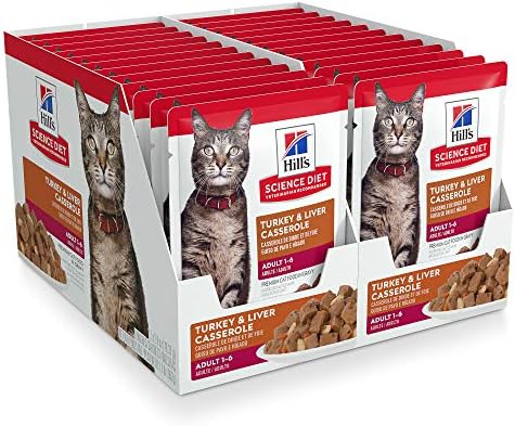  Hill's Science Diet Adult Wet Cat Food, Chicken & Spinach, 2.8 Oz. Pouch, 24-Pack
