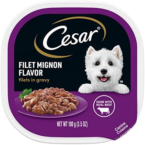  CESAR Adult Soft Wet Dog Food Steak Lovers Variety Pack With Real Meat, (36) 3.5 Oz. Trays