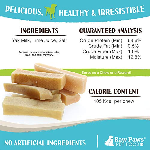  Raw Paws Himalayan Yak Chews For Small Dogs & Puppies - Small Chews (12-Count) - Yak Milk Bones For Dogs - Dog Cheese Chews Himalayan - Yak Bones For Dogs - Himalayan Cheese For Small Dogs