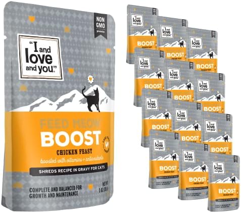  "I And Love And You" Feed Meow Wet Cat Food Toppers, Tummy Formula With Tuna And Pumpkin, Digestive Support, Grain Free, No Fillers, Prebiotics And Probiotics, 3oz (Pack Of 12)