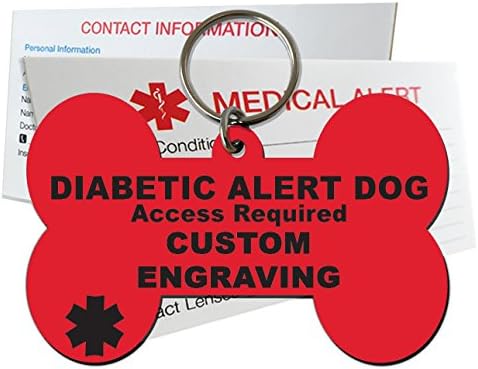  My Identity Doctor Diabetic Alert Dog ID Tag Custom Engraved Dog Bone Plastic - Purple - Extra Large