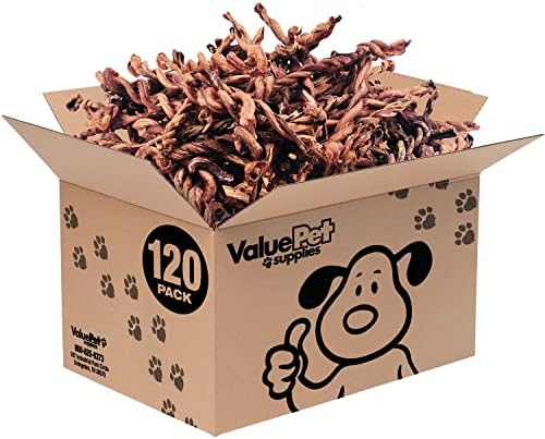  ValueBull Pizzle Twists, Premium Lamb, 100 Count - Natural Dog Treats, Grass-Fed