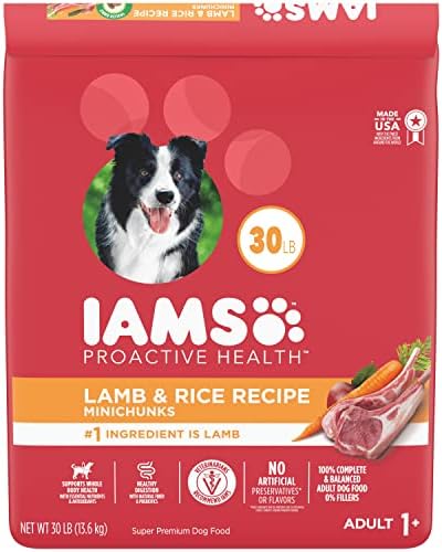  IAMS Minichunks Adult Dry Dog Food Lamb & Rice Recipe Dog Kibble, 38.5 Lb. Bag