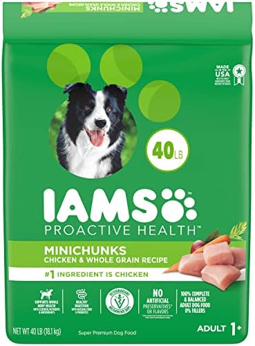  IAMS Adult Minichunks Small Kibble High Protein Dry Dog Food With Real Chicken, 40 Lb. Bag