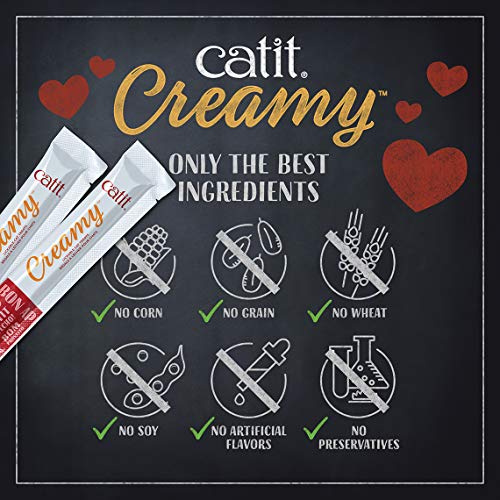  Catit Creamy Lickable Cat Treat, Healthy Cat Treat, Salmon, 30 Pack