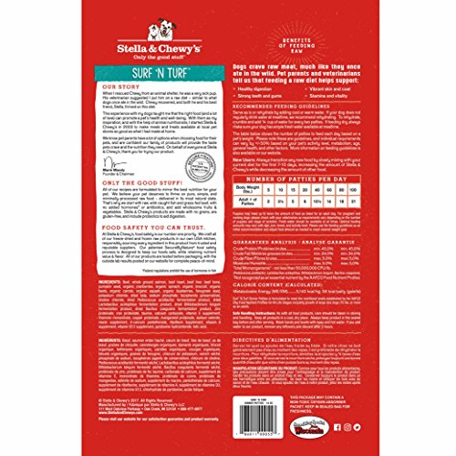  Stella & Chewy’s Freeze Dried Raw Dinner Patties – Grain Free Dog Food, Protein Rich Surf ‘N Turf Salmon & Beef Recipe – 14 Oz Bag