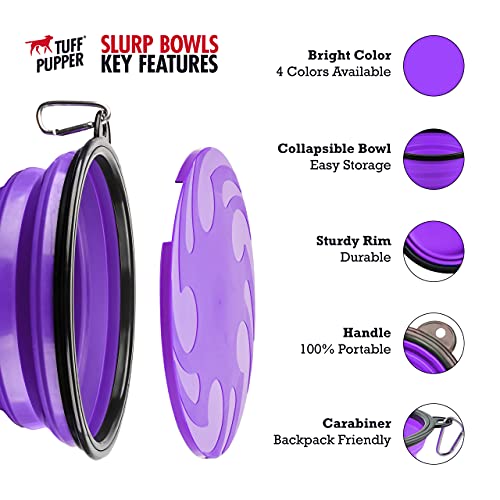  Tuff Pupper SuperBigSlurp - Collapsible Dog Bowls | Convenient Dog Travel Bowls W/Storage Lid | Keeps Pups Hydrated And Full | Portable Dog Water Bowls & Large Travel Bowls For Pets | Patent Pending