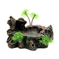  Aquarium Decoration Plant Resin Simulation Pot Turtle Lizard Climbing Pet Food Bowl Fish Tank Decoration Aquarium Supplies C