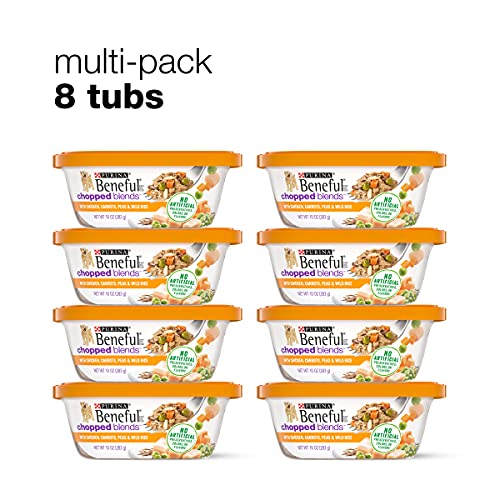 Purina Beneful Wet Dog Food, Chopped Blends With Chicken - 10 Oz. Tubs (Pack Of 8)