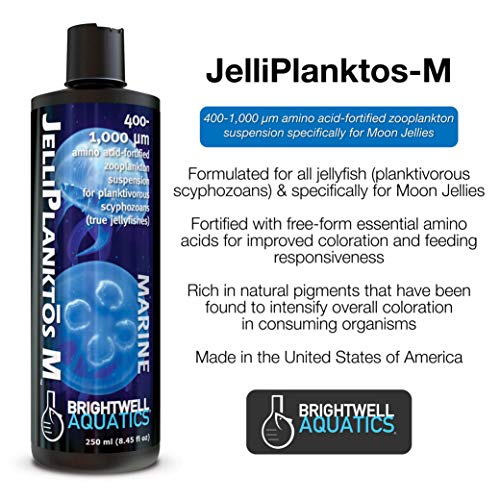  Brightwell Aquatics Jelliplanktos M - Zooplankton Feeding Suspension For Jellyfish, Amino Acid Fortified, 400-1000 Micrometer Size, 500 Ml