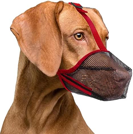  Lepark Dog Muzzle With Mesh Cover Muzzle For Small Medium Large Dogs, Prevent Biting Barking And Licking(S,Black)