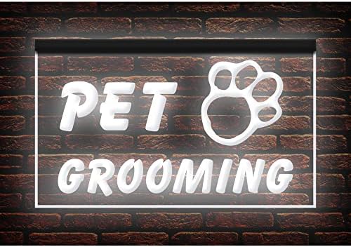  210003 Pet Grooming Dog Cat Shop Store Service Open Display LED Light Neon Sign (12" X 8", Green)