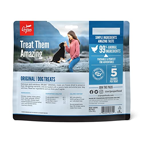  ORIJEN Freeze Dried Original Dog Treats, WholePrey Ingredients, 3.25oz