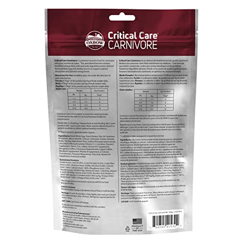  Oxbow Animal Health Critical Care, Carnivore, 340 Gram Bag (529.15010.3)