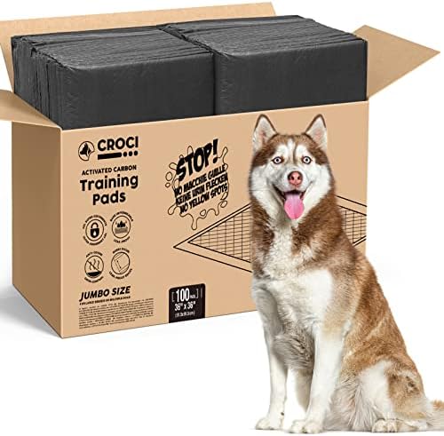  CROCI XXL 30"x36" Charcoal Pads For Dogs, Odor-Control Carbon Pee Pads For Dogs Absorbs Up To 10 Cups Of Liquid, 6-Layer Leak-Proof & Quick Dry Dog Training Pads, Disposable (35 Counts)