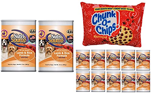  Houndsense Multi Pack Bundles Including Nutrisource Puppy/Dog Can Foods 13oz. - 12pks And Bonus Plush Squeaker Toy. (12Pk - Lamb/Rice)