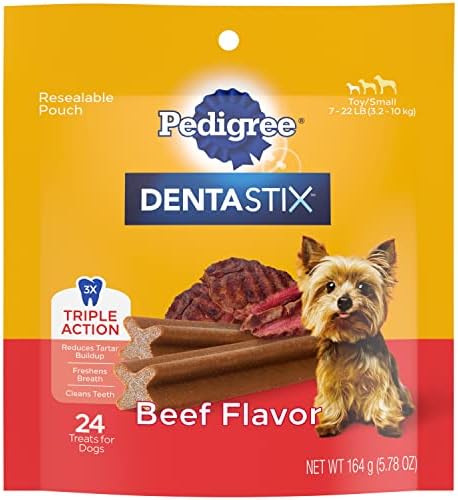  PEDIGREE DENTASTIX Toy/Small Dog Dental Treats Original Flavor Dental Bones, 1.11 Lb. Pack (84 Treats)