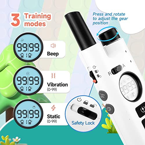  A Fable Remote Training 2-in-1 Bark & Auto Anti-bark Collar, Beep/Vibrate/Shock-3 Training Modes, 2600Ft Dog Training Collar With Adjustable Intensity & Security Lock & Waterproof & Rechargeable