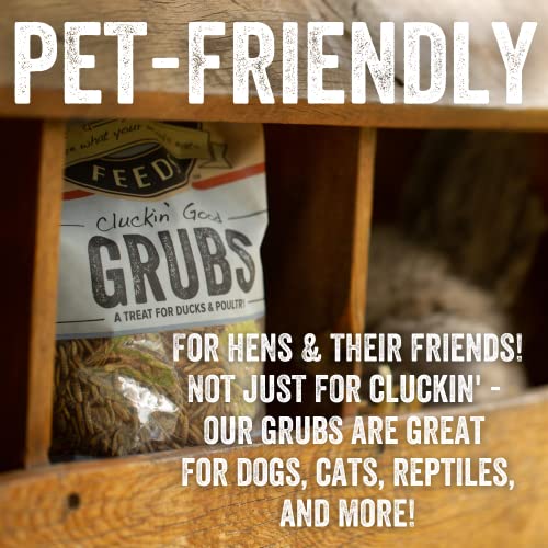  Scratch And Peck Feeds Cluckin’ Good Grubs For Chickens - Sustainably Grown In North America - Natural High Protein, Calcium Dense - Dried Black Soldier Fly Larvae Bird Treats - 1.25-lbs