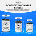  Pure Home Essentials Metal Dog Treat Containers With Lids (Set Of 3) – Customizable Chalk Labels & Chalk Included – Dog Food Storage/Dog Treat Jars For Kitchen Counter