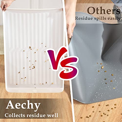  AECHY Dog Mat For Food And Water, Silicone Dog Food Mat With Pocket For Catches Spill And Residue, Multiple Sizes, Colors Dog Feeding Mat, Non Slip Cat Dog Water Bowl Mat With High Edges Cat Food Mat