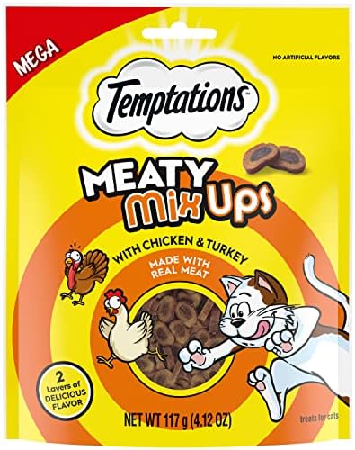  TEMPTATIONS Indoor Care Crunchy And Soft Cat Treats, Chicken Flavor, 2.1 Oz. Pouch (Pack Of 12)
