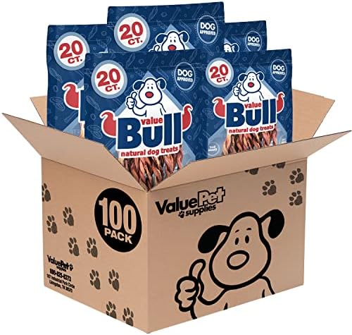  ValueBull Pizzle Twists, Premium Lamb, 100 Count - Natural Dog Treats, Grass-Fed