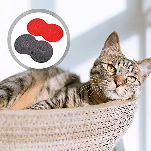  TEHAUX Cat Litter Box- 2 Pcs Cat Litter Trap Mat PVC Washable Cat Mat Pet Feeding Pad Placemat