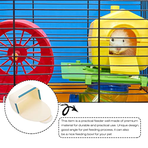 Mipcase Indoor Rabbit Hutch 2Pcs Hanging Pet Bowls Bunny Food Bowl Rabbti Hanging Cage Box Bird Cage Cups For Small Animal Dogs Puppies Cats Guinea Pigs Chinchillas White Bunny Hay