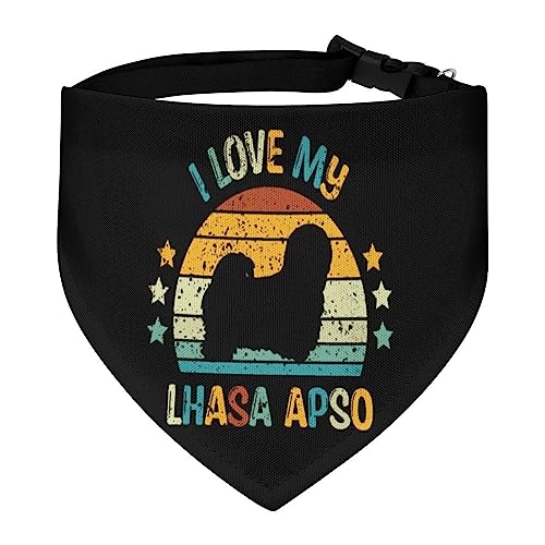 GENERIC Lhasa-apso Pattern Pet Bandana Collar - Scarf Collar - Art Dog Bandana Minimal Head Cicumference