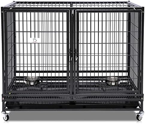  43" Stackable Heavy Duty Cage W/Feeding Doors And Divider Or Additional Tray (DG-43-FS)