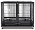  43" Stackable Heavy Duty Cage W/Feeding Doors And Divider Or Additional Tray (DG-43-FS)