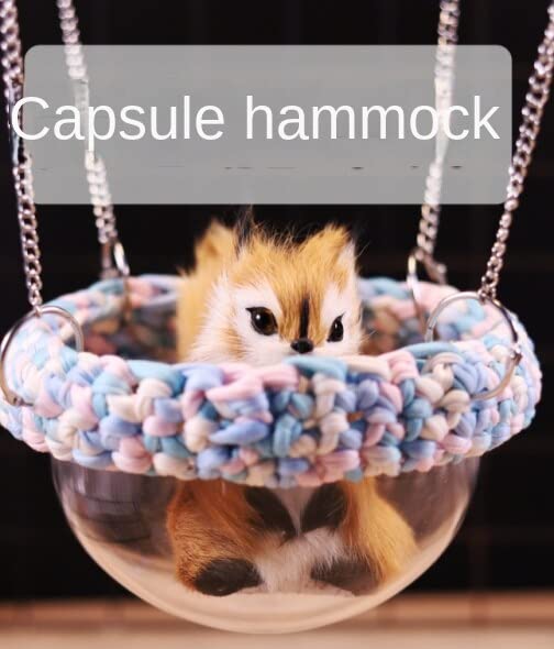  Hamster Nest Swing Cradle Squirrel Rabbit Sugar Glider Parrots Birds Rats Other Small Pets Supplies (Cotton Candy Space Hood M)